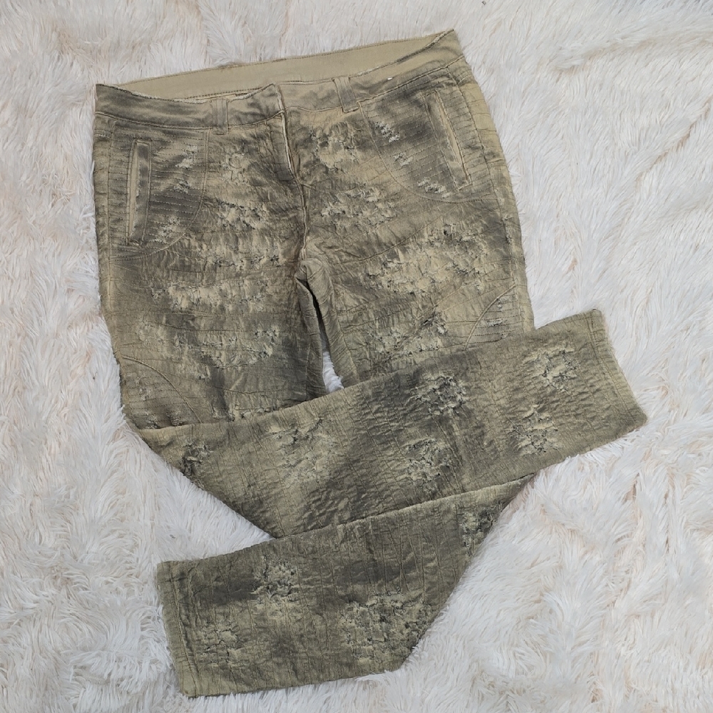 Topshop Distressed Women's Khaki Boyfriend Pants Size 8